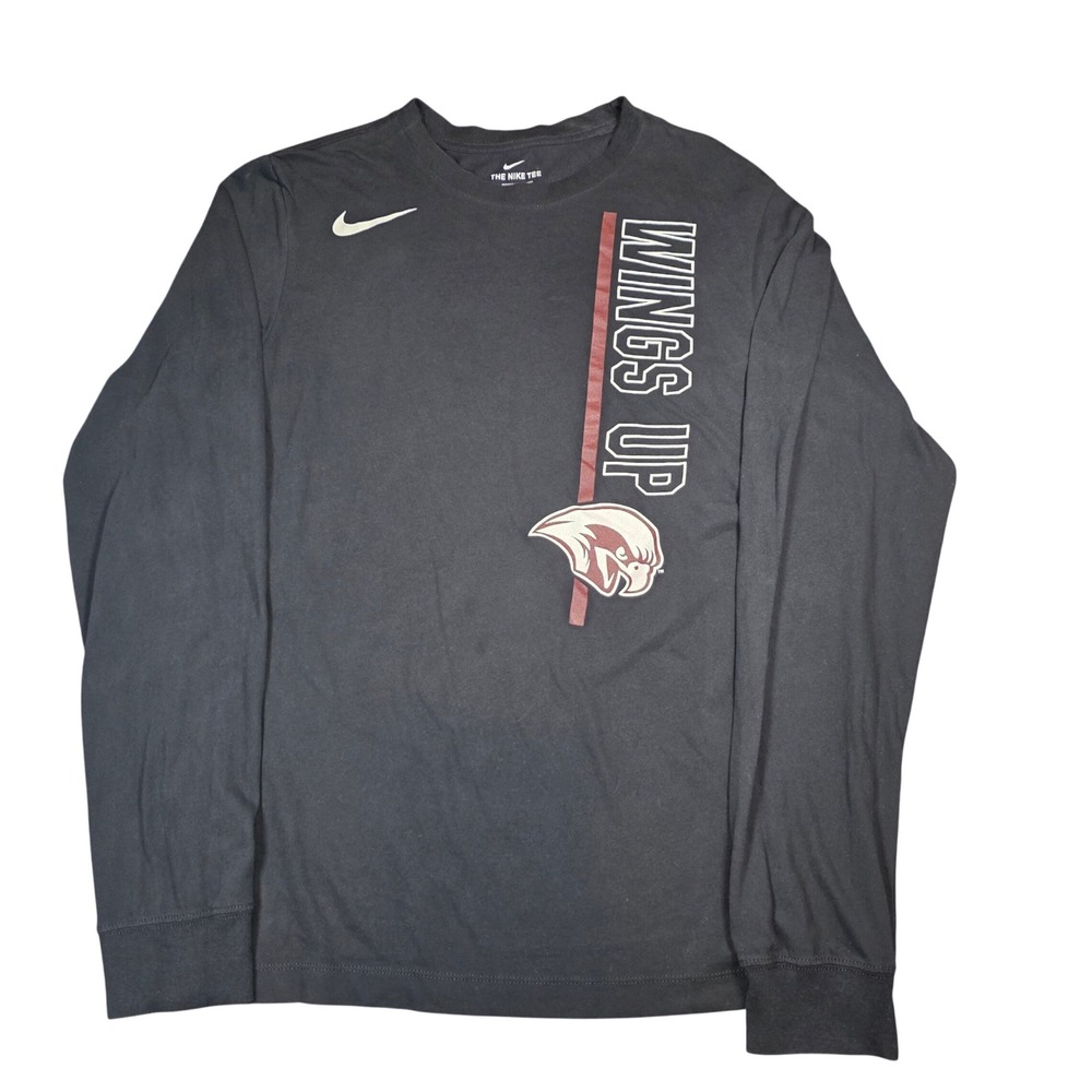 Nike Dri-FIT Wings Up Long Sleeve Graphic Tee Mens Medium Black Bird Logo